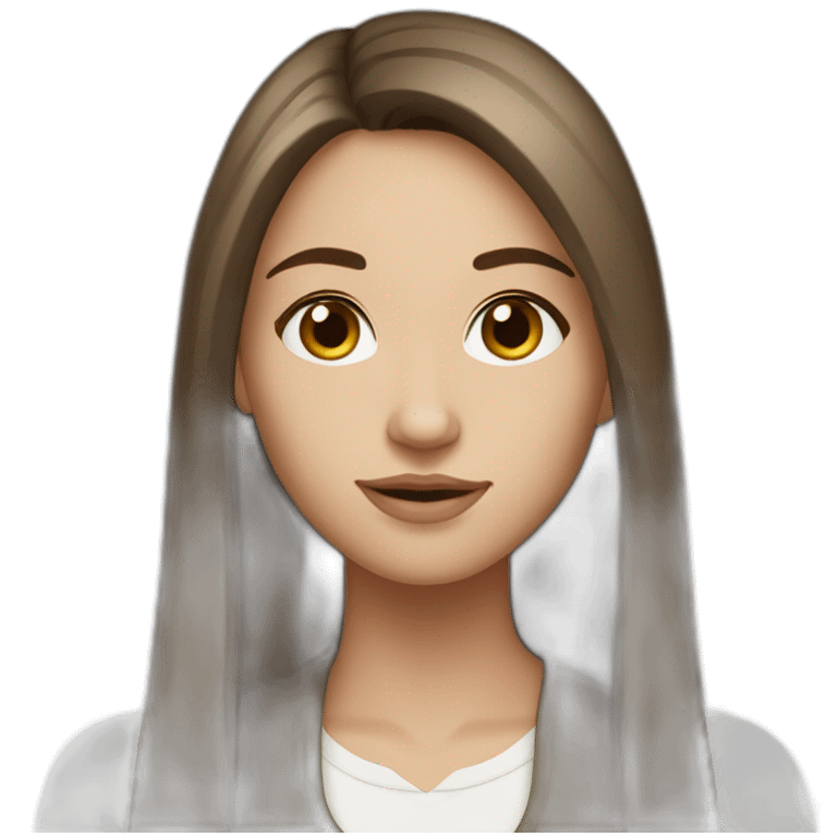 23 years old white and beautiful woman with a long straight brown hair emoji