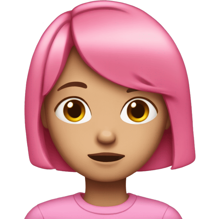 girl with pink bob crying  emoji