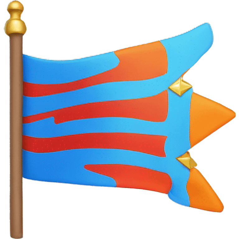 emoji flag blue with orange diamond and arrows red emoji