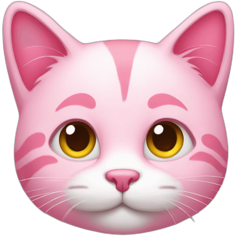 Cheerful pink cat  emoji