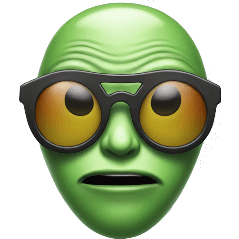 alien with sun glasses chocked emoji