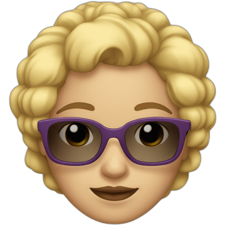 Mujer con rulos rubia con gafas emoji