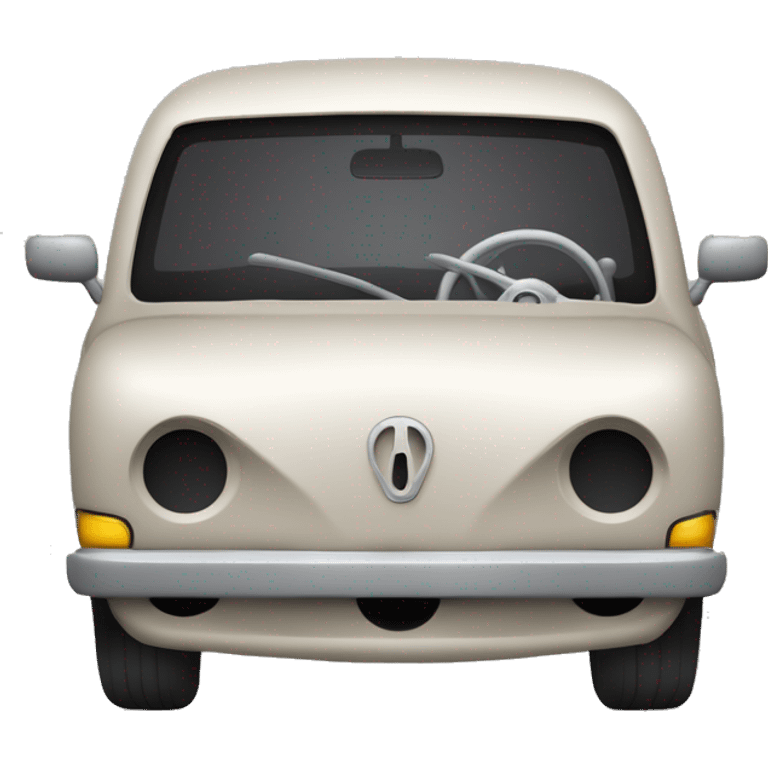 Un squelette automobile  Des ossements assemblés avec une précision morbide forment le cadre de cette voiture macabre. emoji