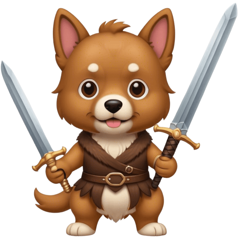 Dog holding a sword  emoji