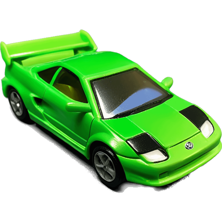 Hot Wheels 2004 Mainline First Editions Tooned Toyota MR2 Green rc car emoji