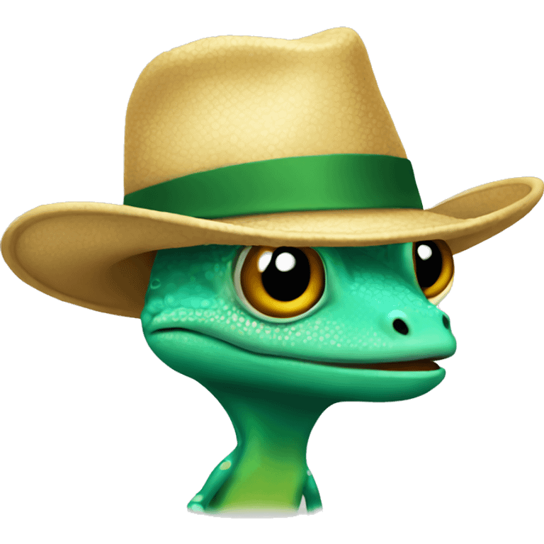 gecko with hat emoji