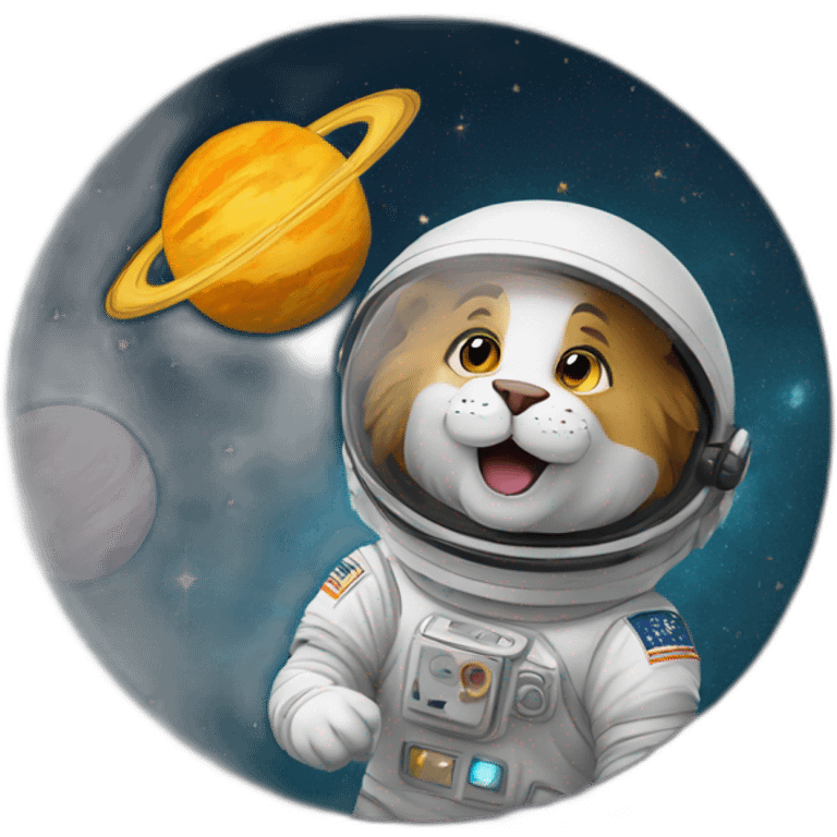 Astronome sur lion emoji