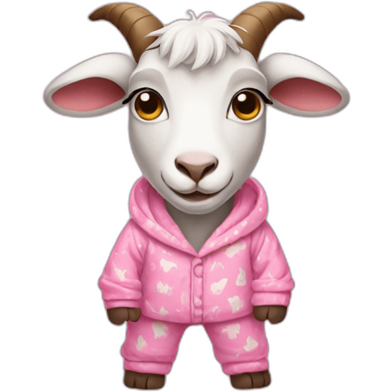 Goat in pink pajamas emoji