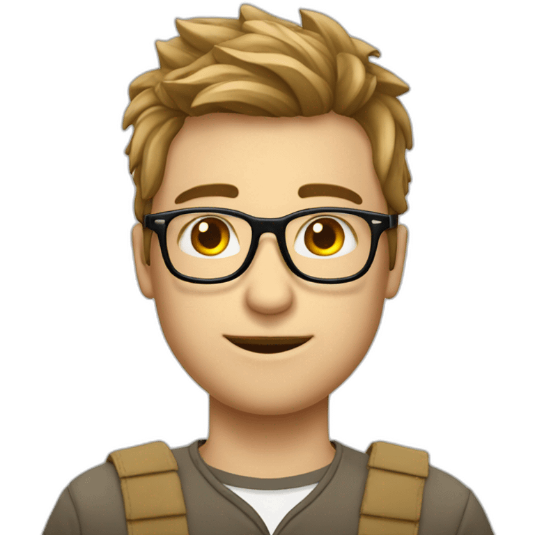 Un jeune homme blanc avec des lunettes moches emoji