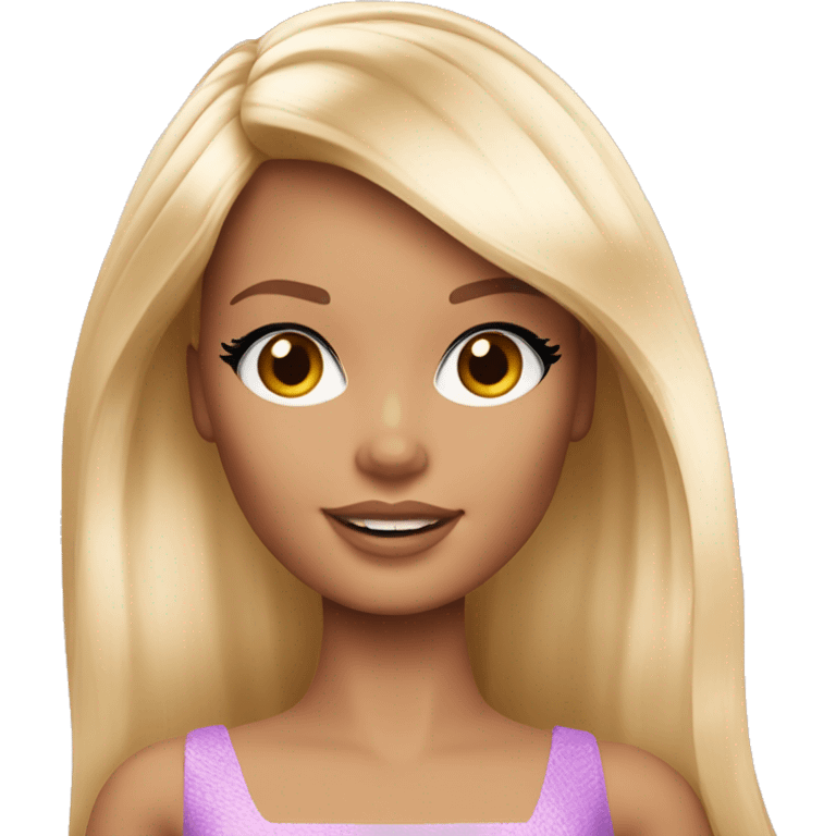 Beautiful Barbie blonde with bangs straight long hair  emoji