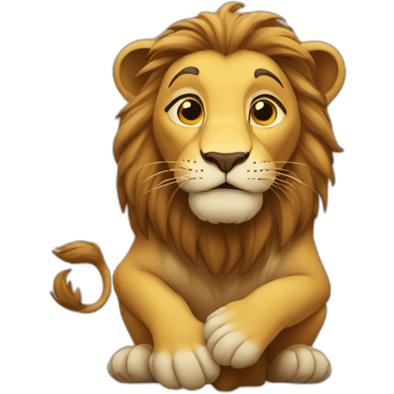 lion praying looking up emoji