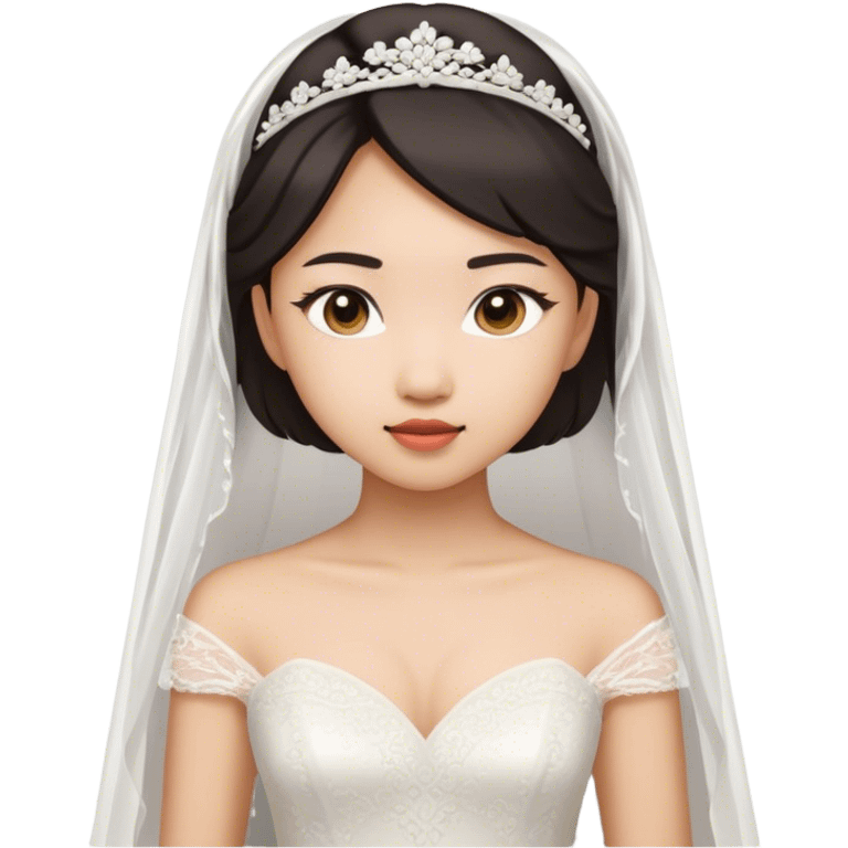 Asian girl in wedding dress emoji