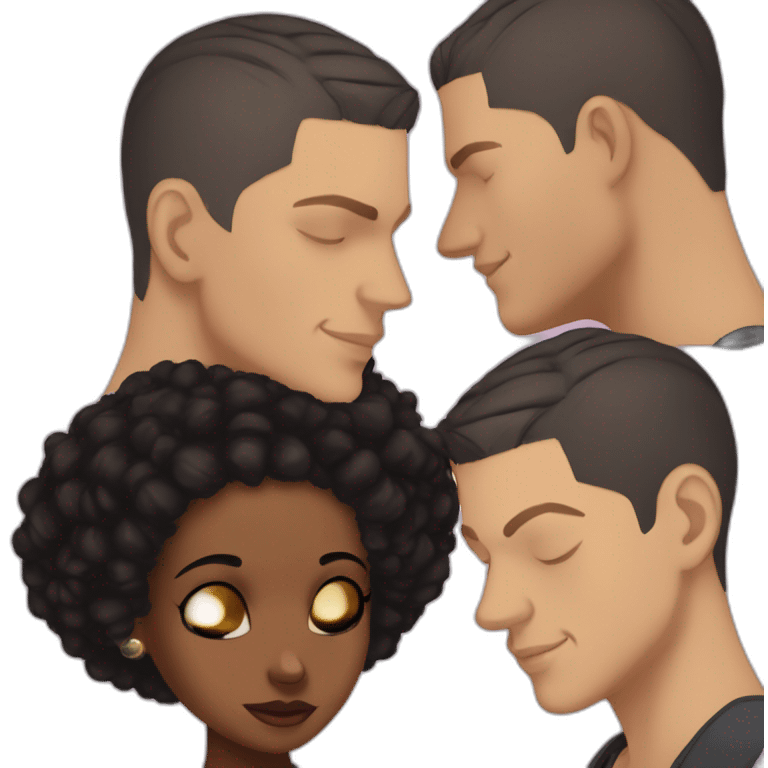 wentworth miller kisses a black girl brown eyes and short black hair in a bun emoji