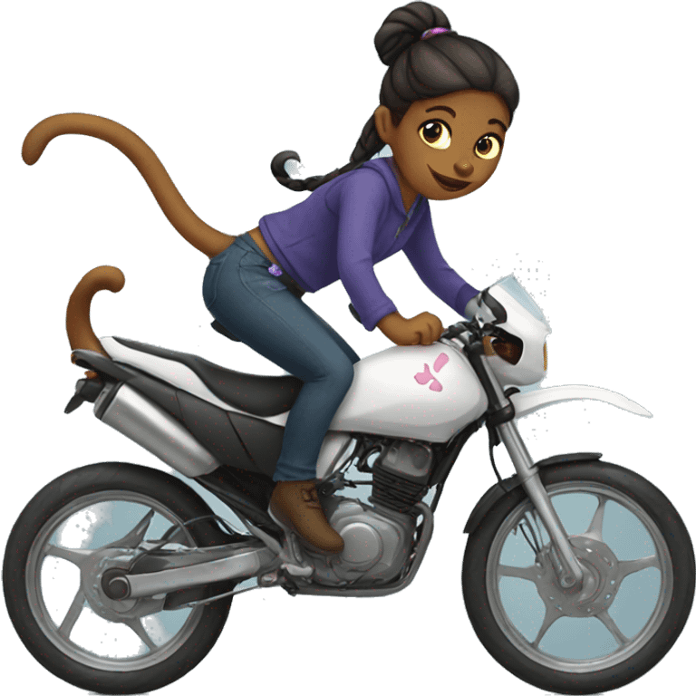 girl riding a cat  emoji