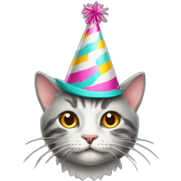 Cat with a party hat emoji