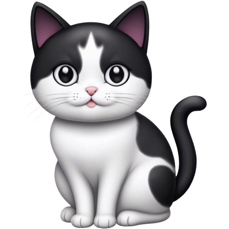 A black and white cat emoji