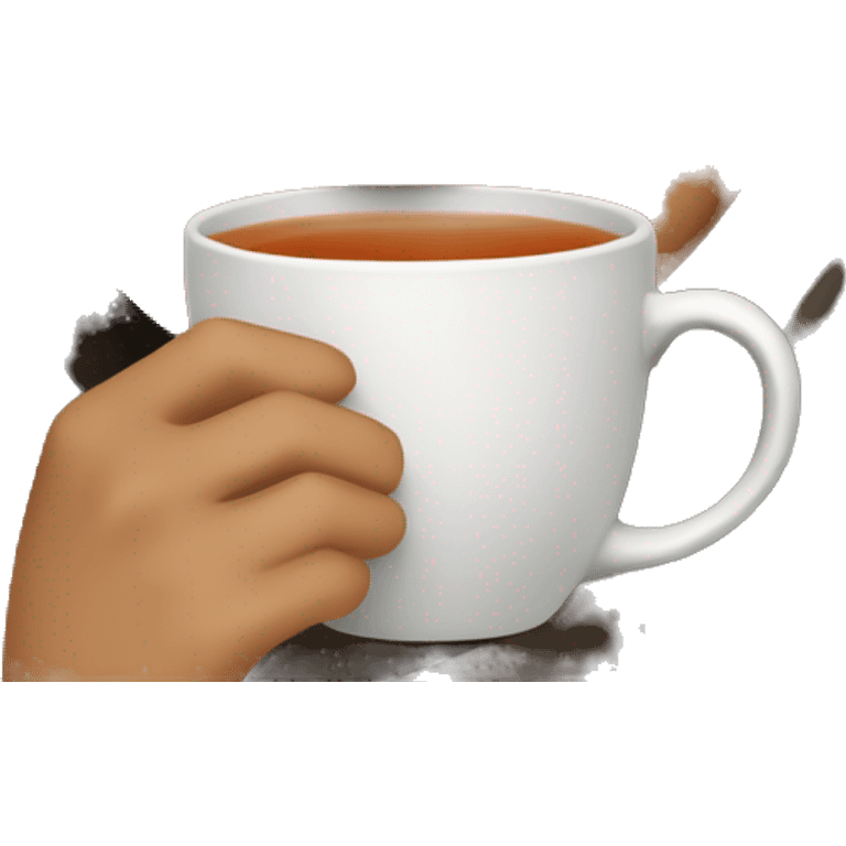 Girl with medium skin colour and dark hair that’s medium lenght and straight with a blanket over her drinking tea emoji