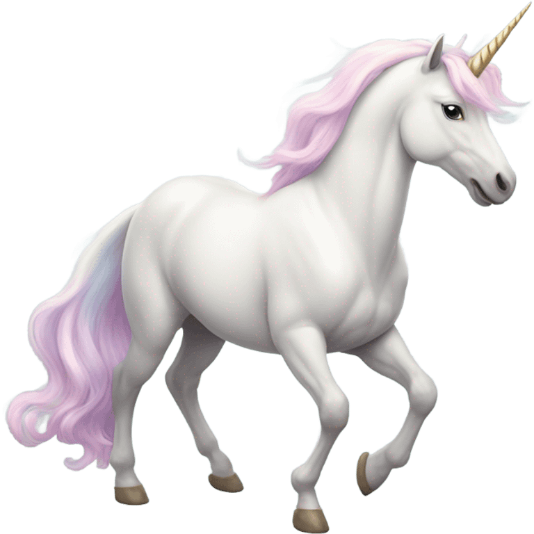 Fullbody White unicorn with pastel color mane  emoji