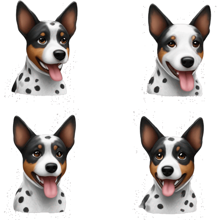 Black and white spotted Australian cattle dog emoji