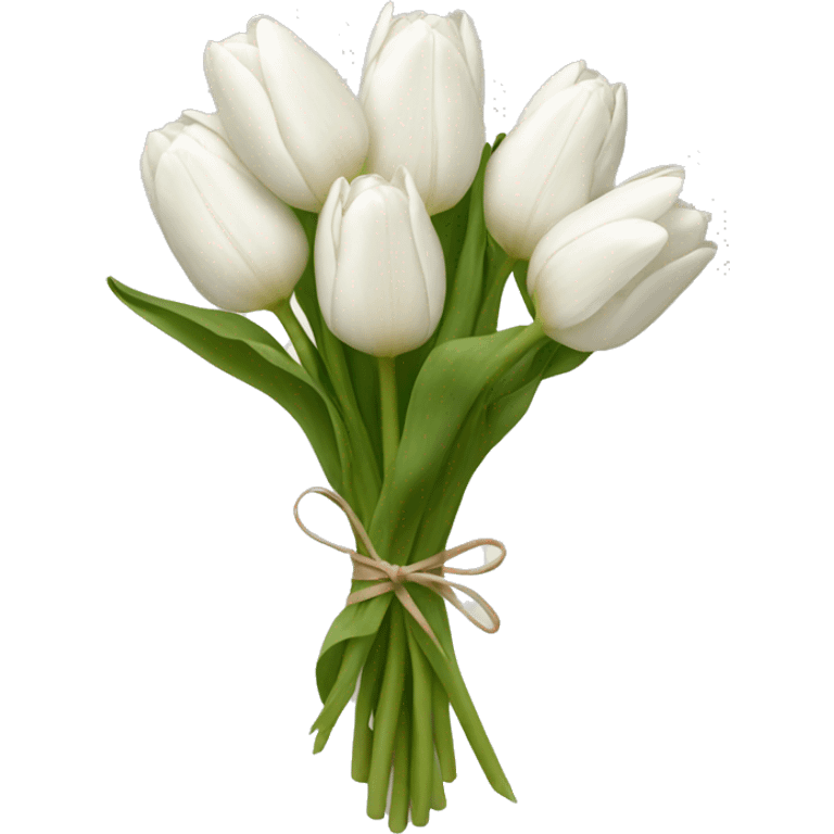 white tulip bouquet  emoji