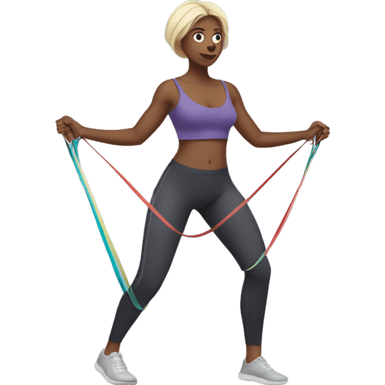 woman using resistance band emoji