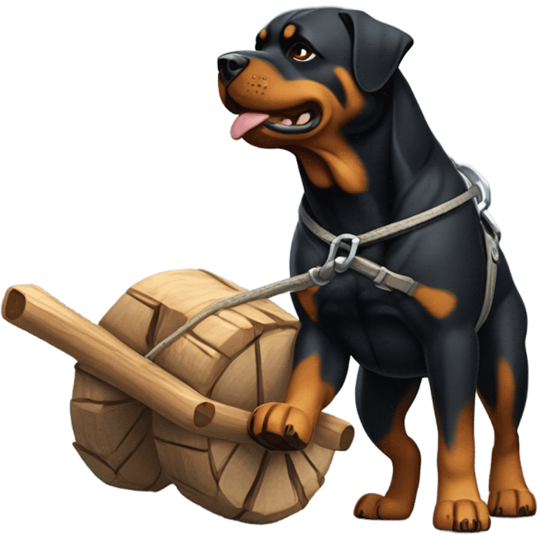 Rottweiler hauling something  emoji