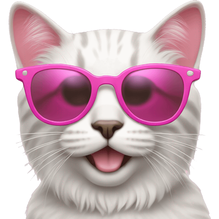 Cat with pink sunglasses emoji