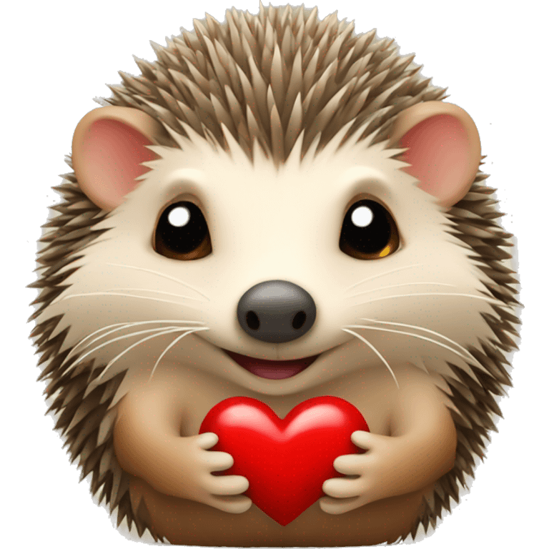 Hedgehog with a red heart in his paws  emoji