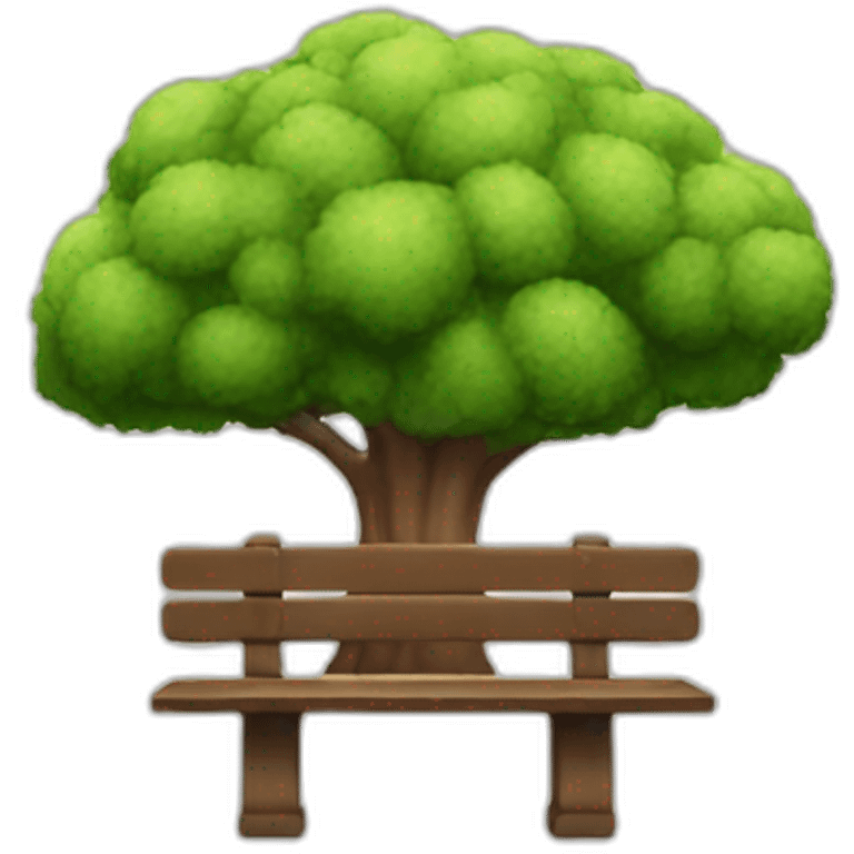 bench and tree emoji