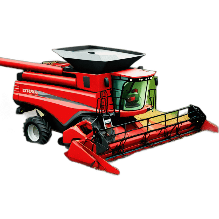 red combine harvester emoji