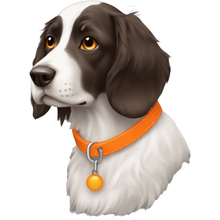 Small Munsterlander with orange collar emoji