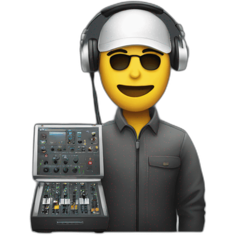 sound engineer with mixer and headphones emoji