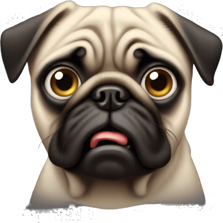 Scared Pug face emoji