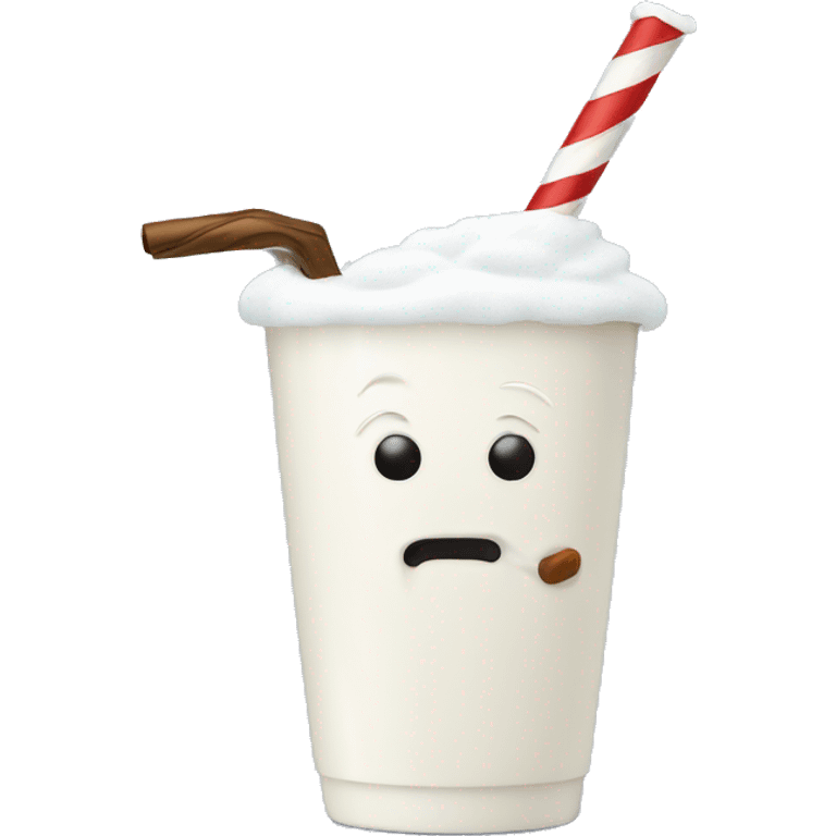 snowman drinking hot white chocolate emoji