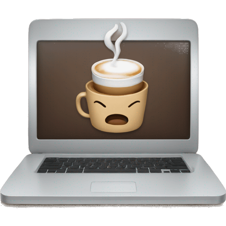 laptop with coff emoji