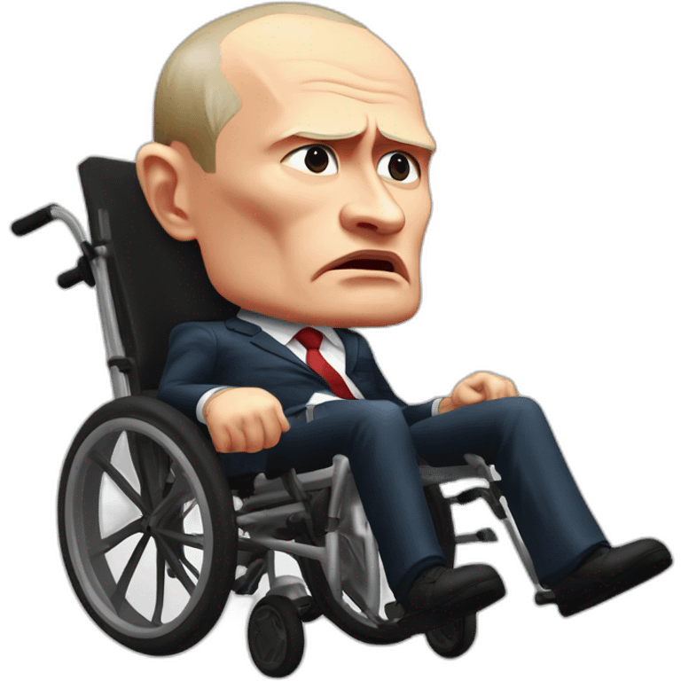 angry vladimir putin on tasty meat cube in small wheelchair emoji