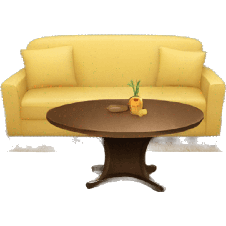 Living Room with round table emoji