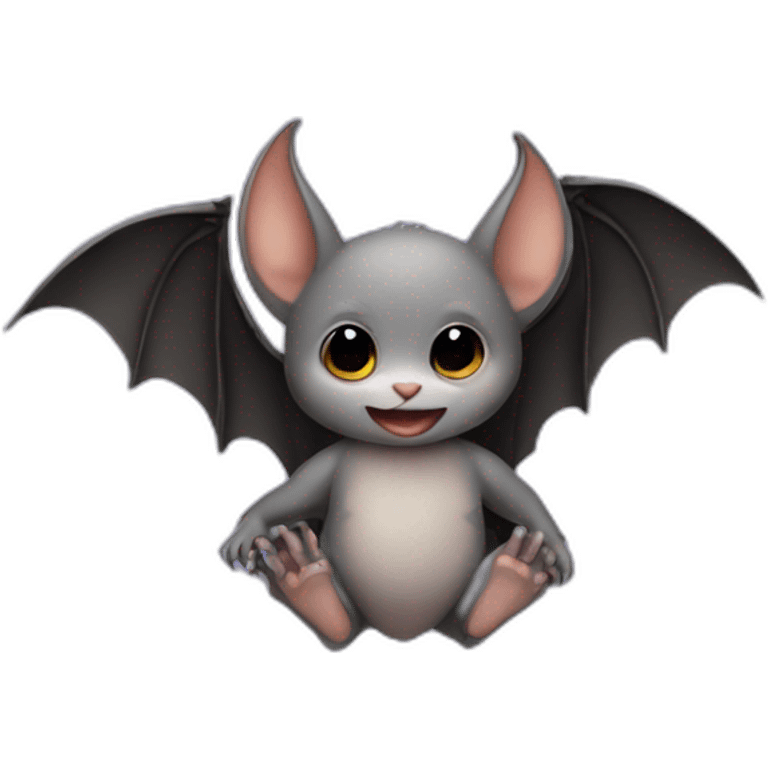 baby bat wings in front of moon emoji