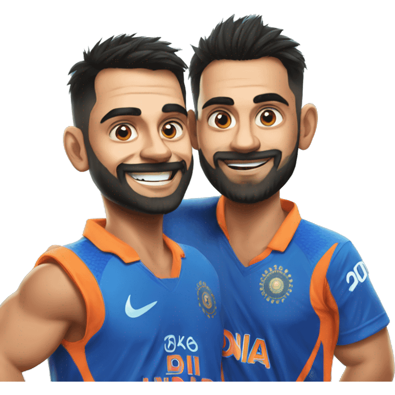 virat kholi with dhoni emoji