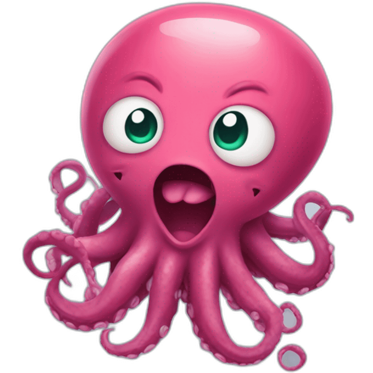 cute kraken cute face having a heart attack emoji