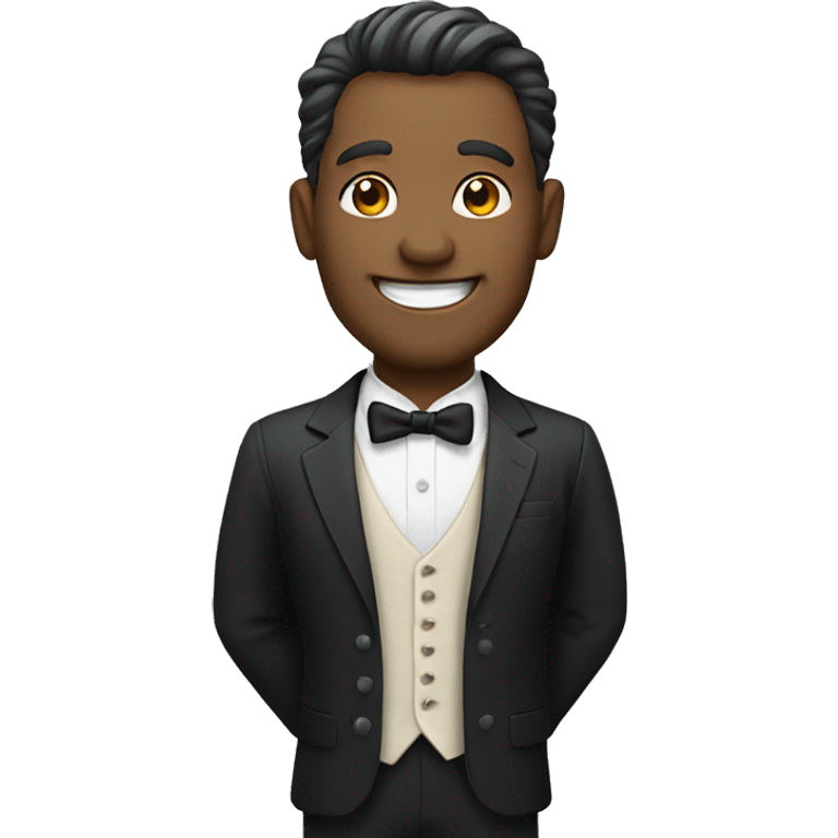 smiling man in formal attire emoji