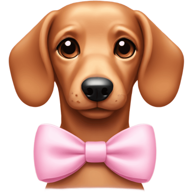 Sausage dog with a light pink bow emoji