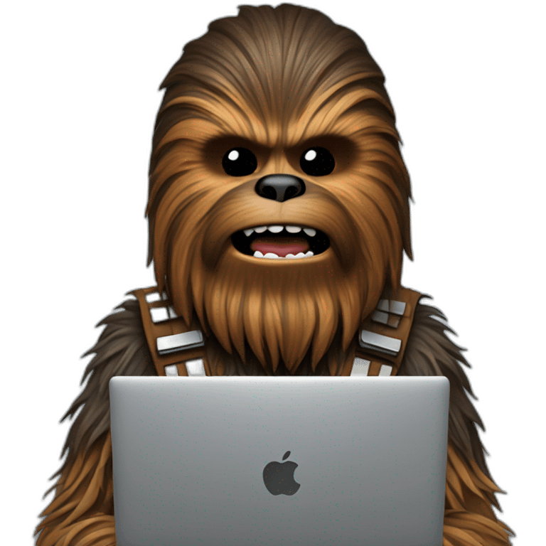 Chewbacca at computer emoji