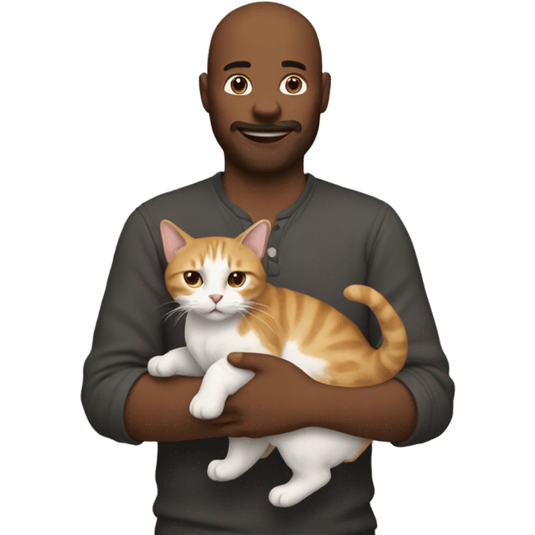 A man with a cat in his hands emoji