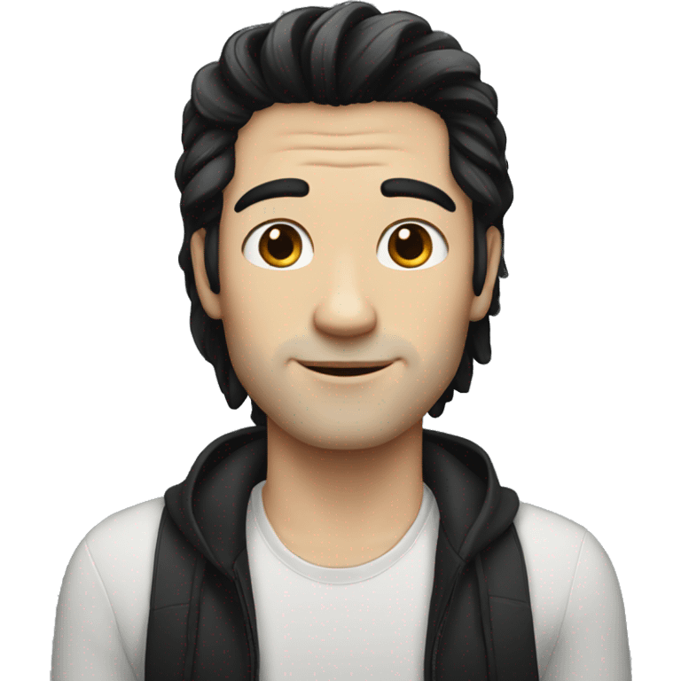 white guy with tall black hair emoji