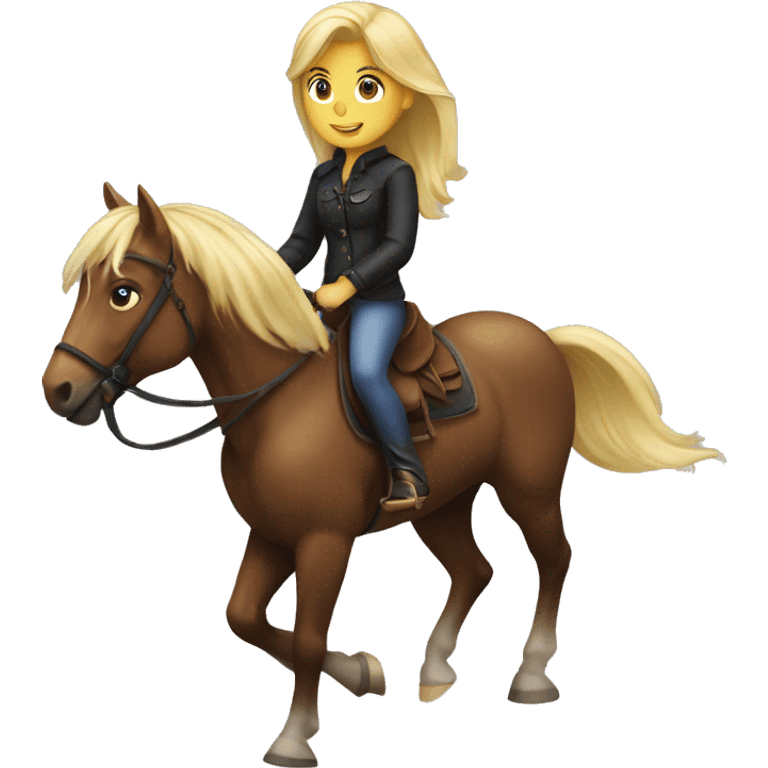 Blonde girl riding horse emoji