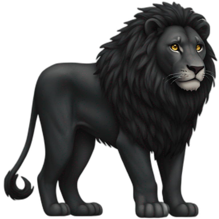 All Black lion full body emoji