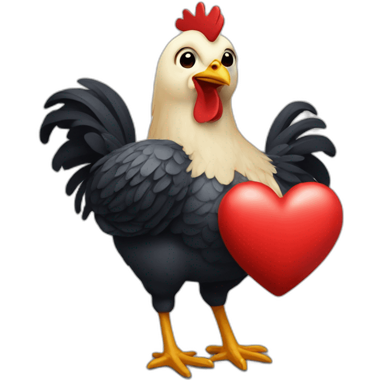 chicken holding heart emoji