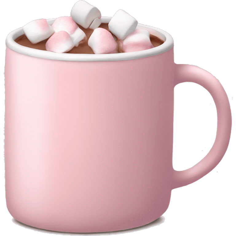 Light Pink mug of hot chocolate with marshmallows  emoji