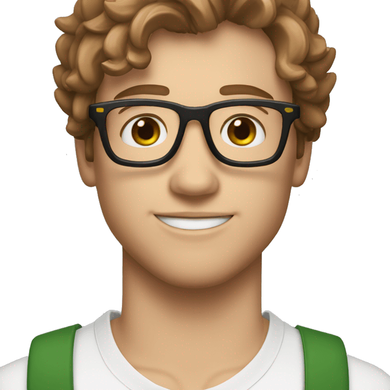 jeremy allen white from the bear with brown hair and glasses and a university of oregon hat on emoji